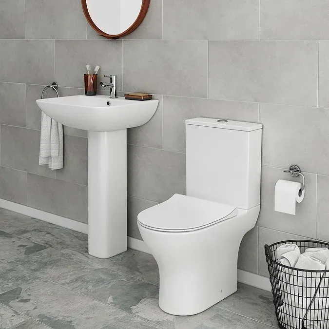 Alps Modern Rimless Short Projection Toilet + Soft Closing Seat - Image 3