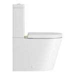 Arezzo BTW Close Coupled Toilet with Soft Close Seat (Brushed Brass Flush + Hinges)