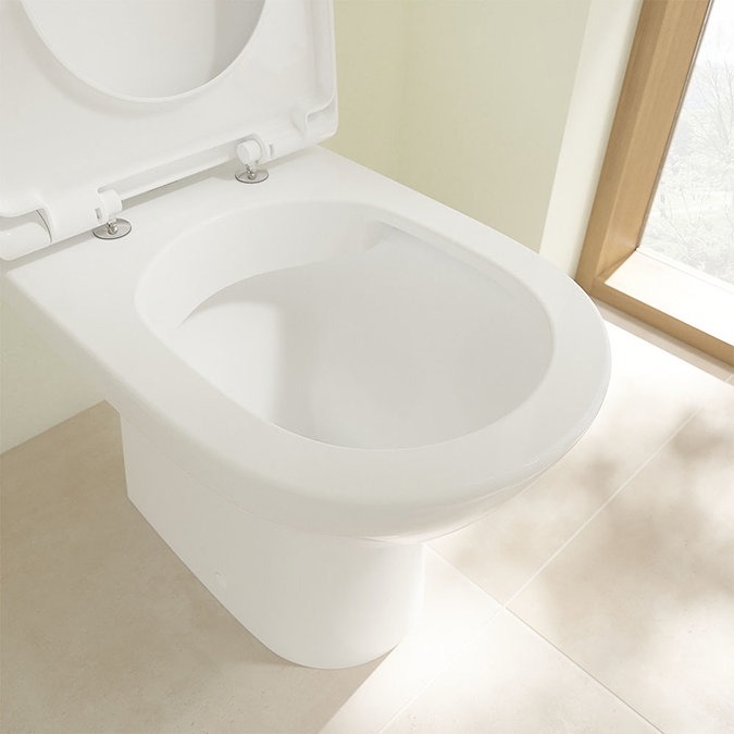 Villeroy and Boch O.novo Compact Rimless Close Coupled Toilet (Bottom Entry Water Inlet) + Soft Close Seat - Image 2