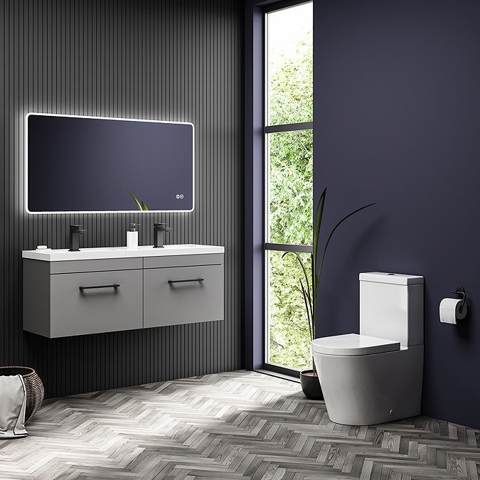 Arezzo BTW Close Coupled Toilet with Soft Close Seat (Matt Black Flush + Hinges) - Image 4