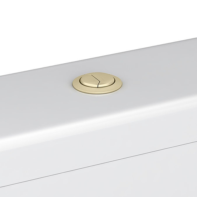 Arezzo Compact BTW Close Coupled Toilet with Soft Close Seat (Brushed Brass Flush + Hinges) - Image 6