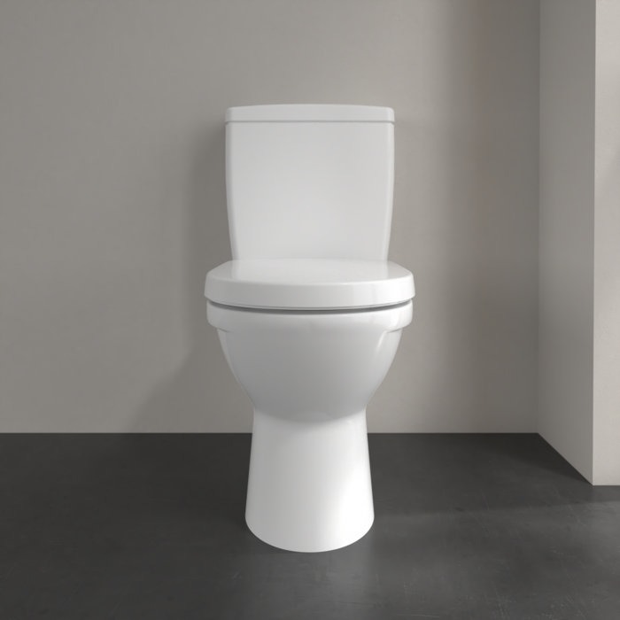 Villeroy and Boch O.novo BTW Close Coupled Toilet (Side/Rear Entry Water Inlet) + Soft Close Seat - Image 3