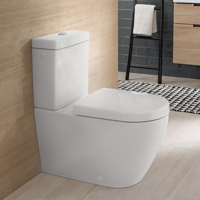 Villeroy and Boch Subway 2.0 DirectFlush Rimless BTW Close Coupled Toilet (Side/Rear Entry Water Inlet) + Soft Close Seat
