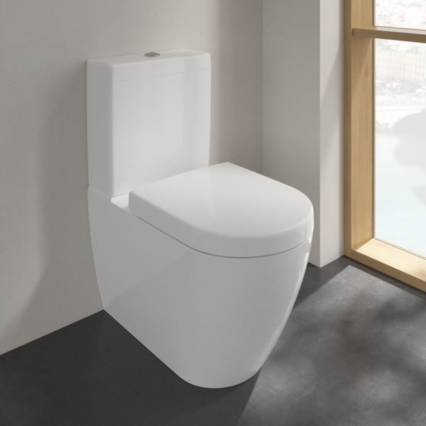 Villeroy and Boch Subway 2.0 DirectFlush Rimless BTW Close Coupled Toilet (Bottom Entry Water Inlet) + Soft Close Seat