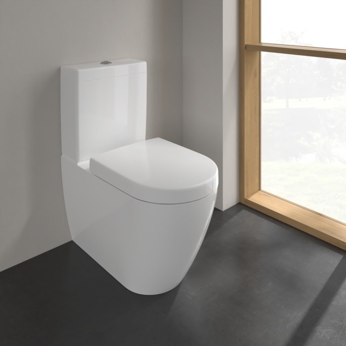 Villeroy and Boch Subway 2.0 DirectFlush Rimless BTW Close Coupled Toilet (Side/Rear Entry Water Inlet) + Soft Close Seat - Image 2