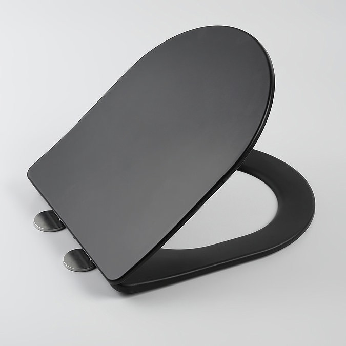 Arezzo Matt Black BTW Close Coupled Toilet + Soft Close Seat - Image 5