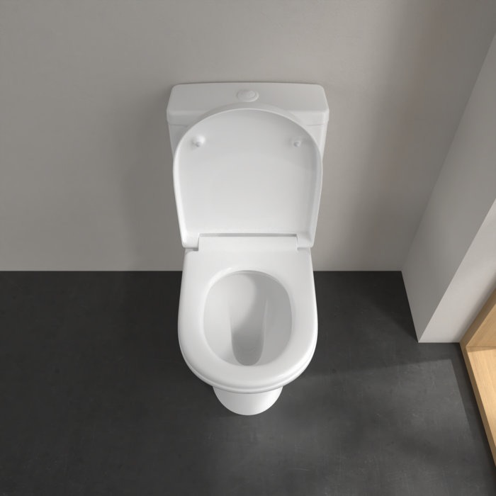 Villeroy and Boch O.novo BTW Close Coupled Toilet (Side/Rear Entry Water Inlet) + Soft Close Seat - Image 4