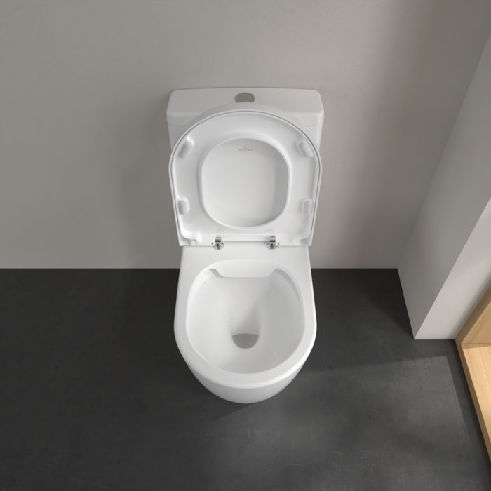 Villeroy and Boch Avento Rimless Close Coupled Toilet (Bottom Entry Water Inlet) + Seat - Image 5