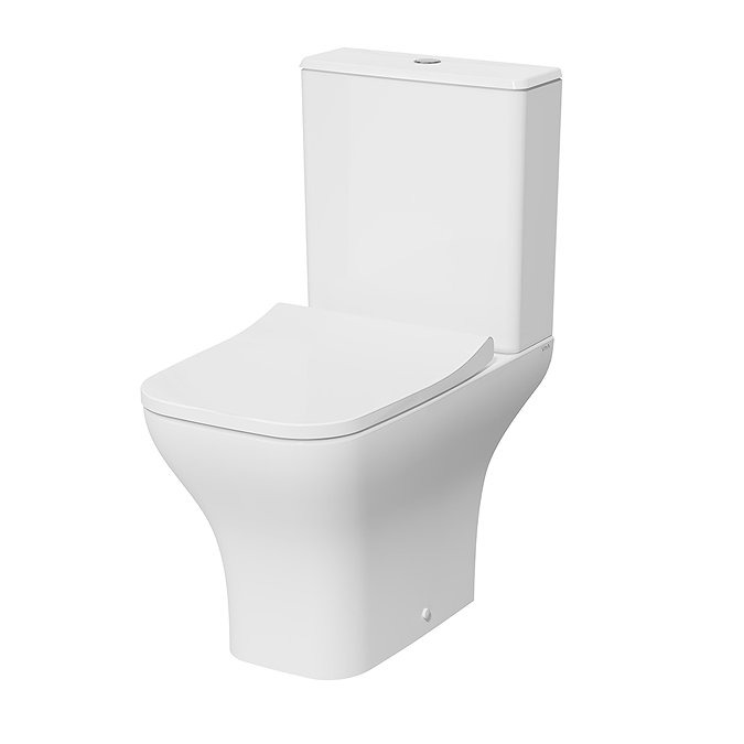 VitrA Evi Square Rimless Close Coupled Toilet - Open Back with Soft-Close Seat - Image 3