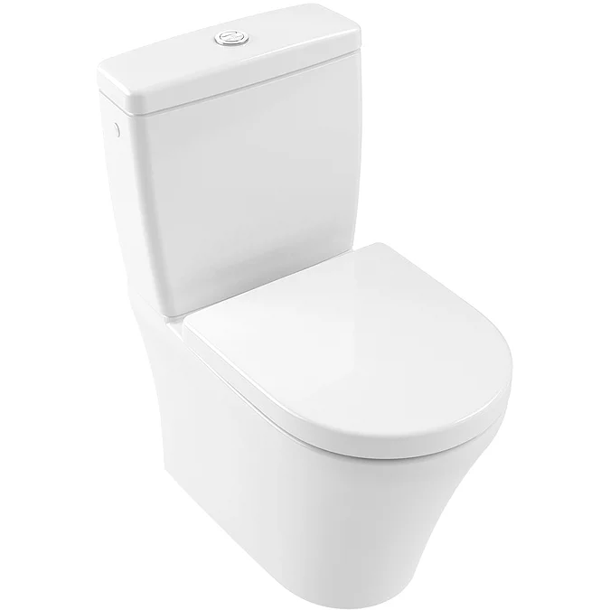 Villeroy and Boch O.novo Rimless BTW Close Coupled Toilet (Side/Rear Entry Water Inlet) + Soft Close Seat