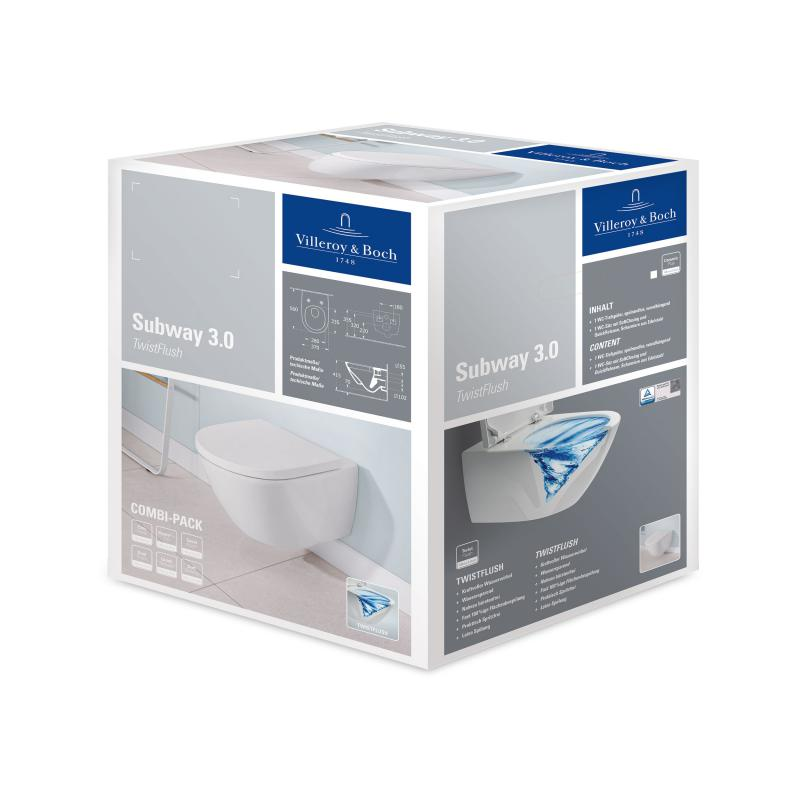 Villeroy and Boch Subway 3.0 TwistFlush Wall Hung Toilet Combi Pack - Image 2