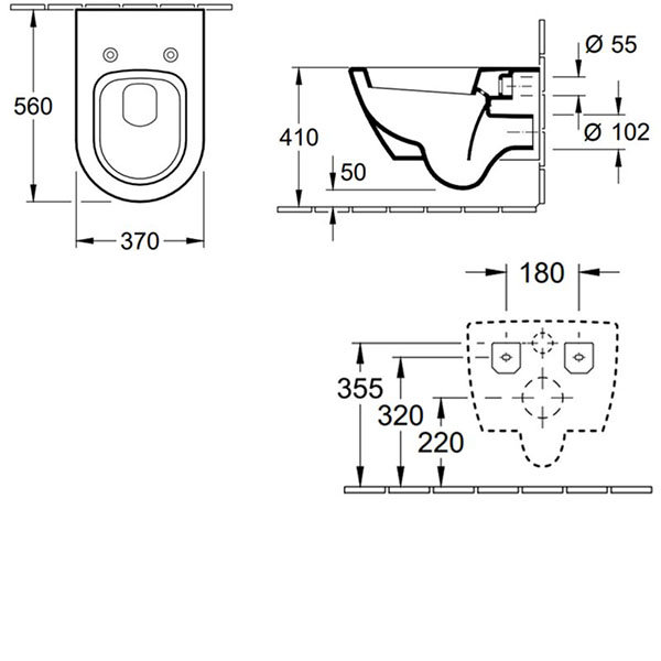 Villeroy and Boch Subway 2.0 DirectFlush Rimless Wall Hung Toilet + Soft Close Seat - Image 5