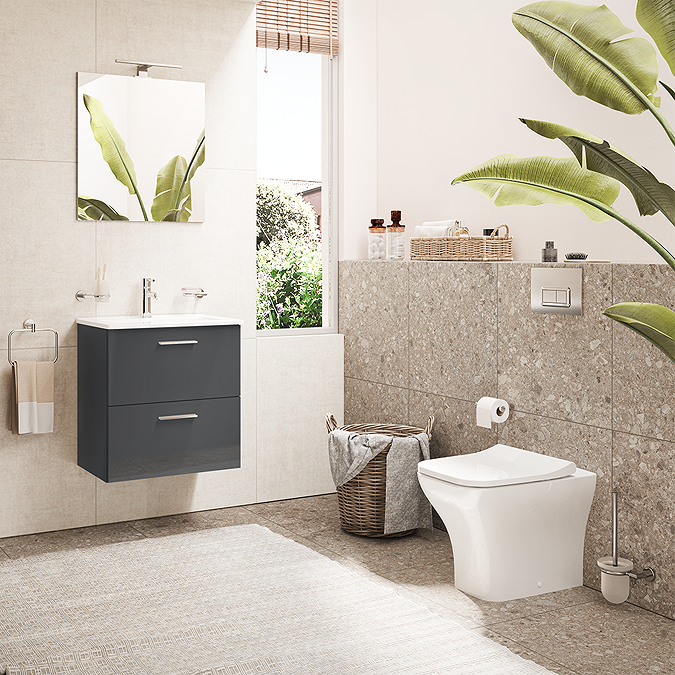 VitrA Evi Square Rimless Back-to-Wall Toilet with Soft-Close Seat - Image 3