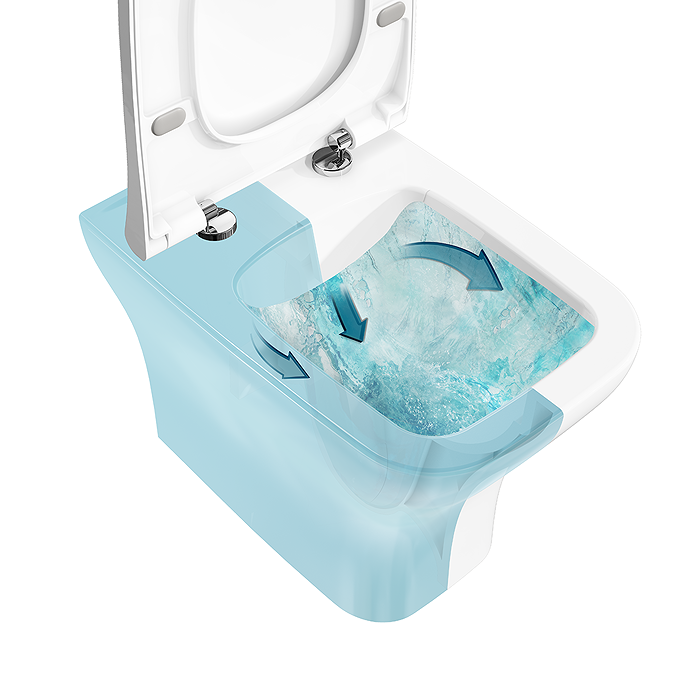 VitrA Evi Square Rimless Back-to-Wall Toilet with Soft-Close Seat - Image 4