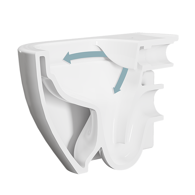 VitrA Evi Round Wall Hung Rimless Toilet with Soft-Close Seat - Image 2