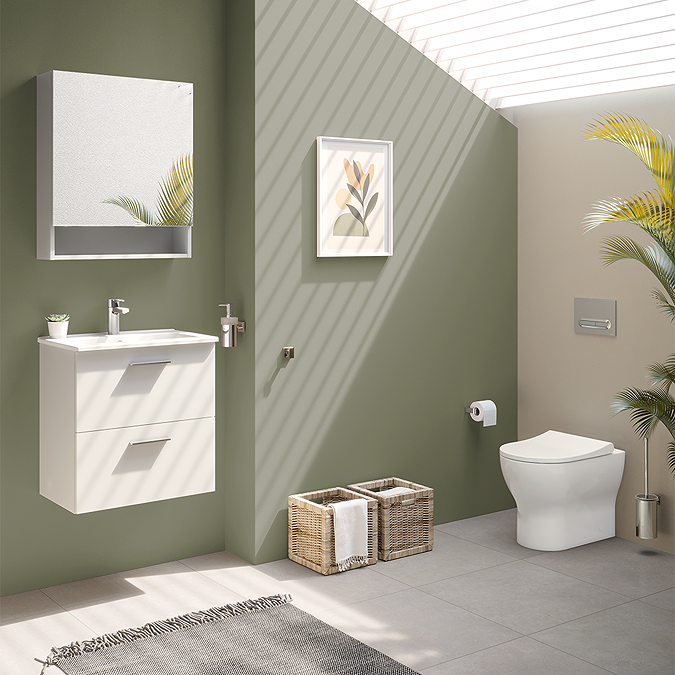 VitrA Evi Round Rimless Back-to-Wall Toilet with Soft-Close Seat - Image 2