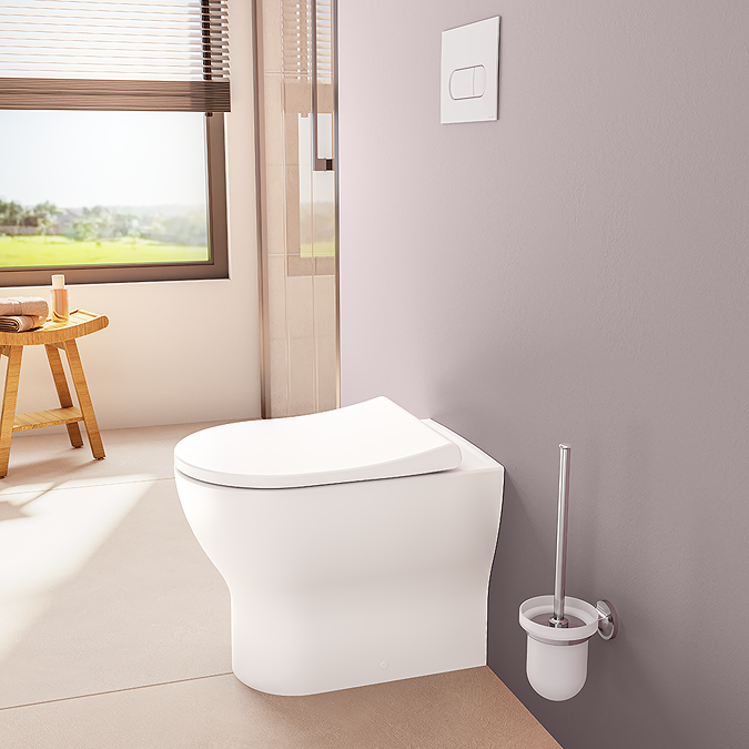VitrA Evi Round Rimless Back-to-Wall Toilet with Soft-Close Seat