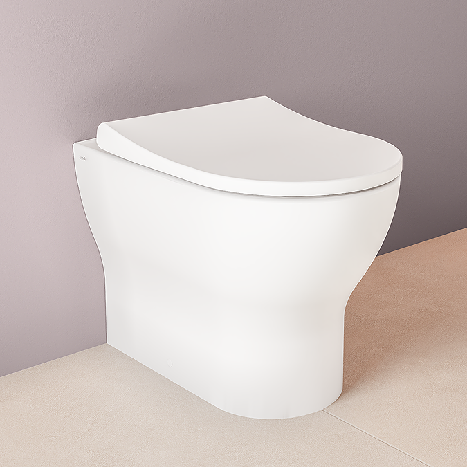 VitrA Evi Round Rimless Back-to-Wall Toilet with Soft-Close Seat - Image 5