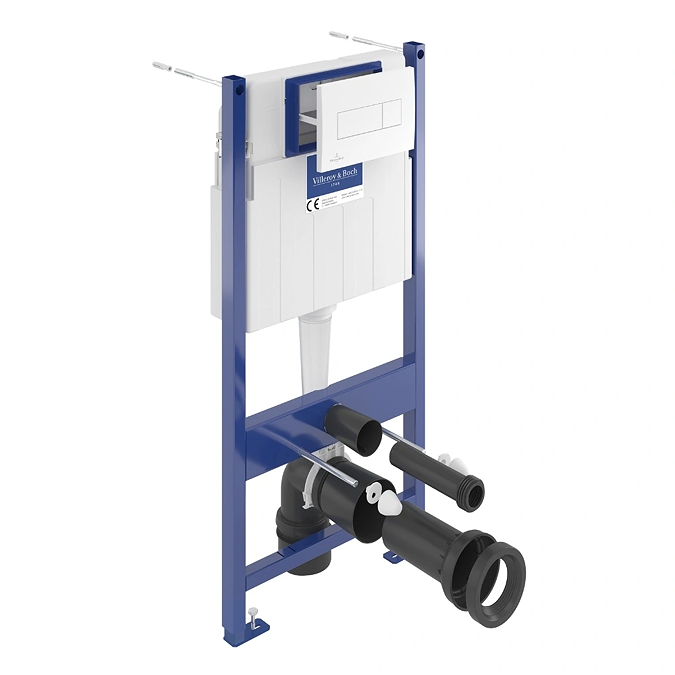 Villeroy & Boch ViConnect Pro S Toilet Frame, Cistern and Flush Plate Set – White - Image 2