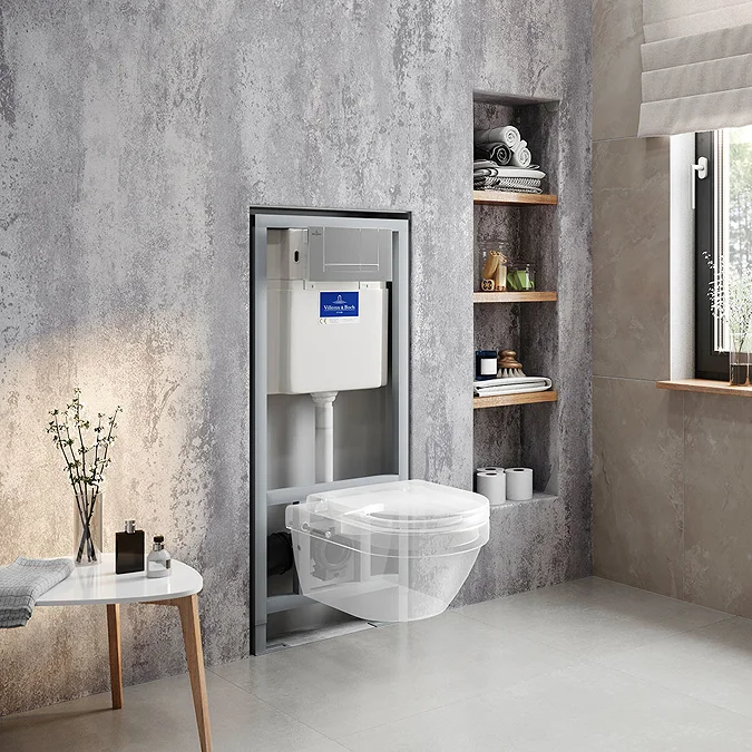 Villeroy and Boch Viconnect Pro 1120mm Toilet Frame + Chrome Flush Plate - Image 5