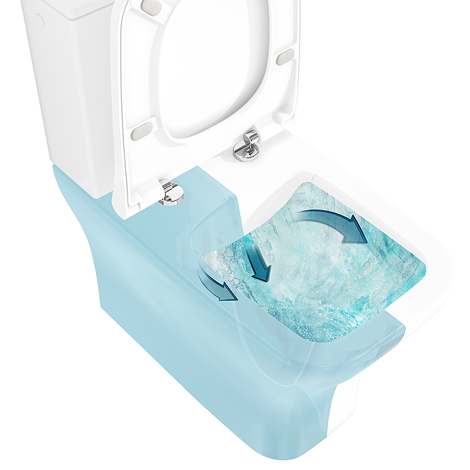 VitrA Evi Square Rimless Close Coupled Toilet - Back-to-Wall with Soft-Close Seat - Image 4