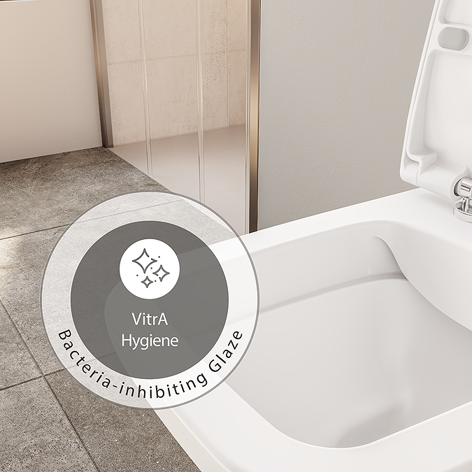VitrA Evi Square Rimless Close Coupled Toilet - Back-to-Wall with Soft-Close Seat - Image 5