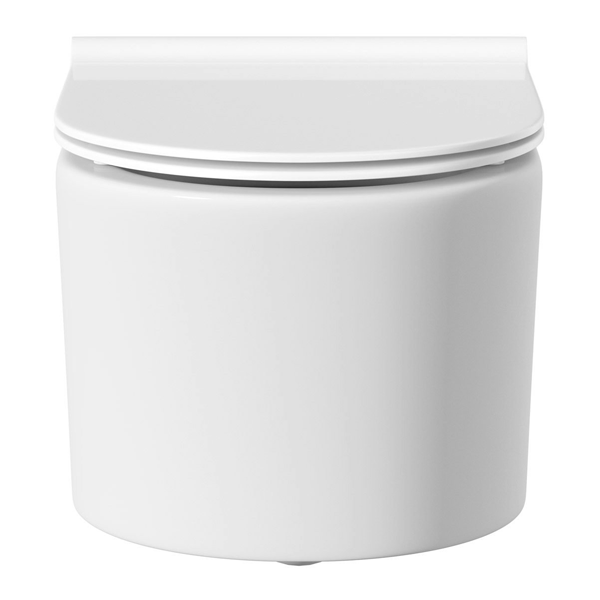 Wirquin Initio 1m Wall Hung WC Frame Inc. Chrome Plate + Toilet with Slim Soft Close Seat - Image 4