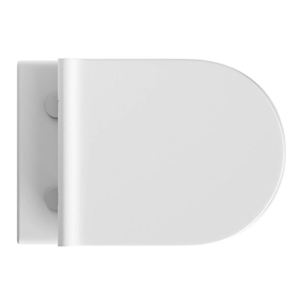 Wirquin Initio 1m Wall Hung WC Frame Inc. Chrome Plate + Toilet with Slim Soft Close Seat - Image 5