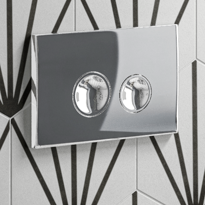 Arezzo Compact Top/Front Flush Toilet Frame with Chrome Flush - Round Buttons - Image 3