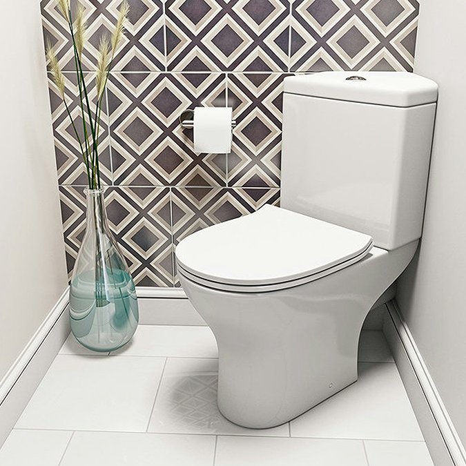 Orchard Derwent Round Compact Corner Close Coupled Toilet with Slimline Soft Close Toilet Seat