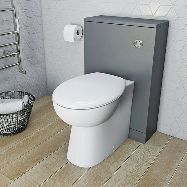 Clarity 500mm Satin Grey Back-to-Wall Toilet Unit Only (200mm Depth) - Image 5