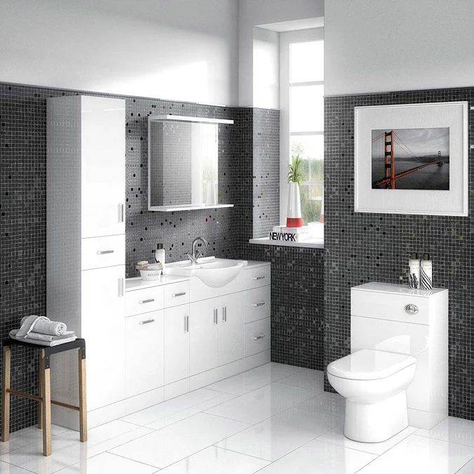 Cove Gloss White WC Unit Only - 500mm Wide x 330mm Deep - Image 2