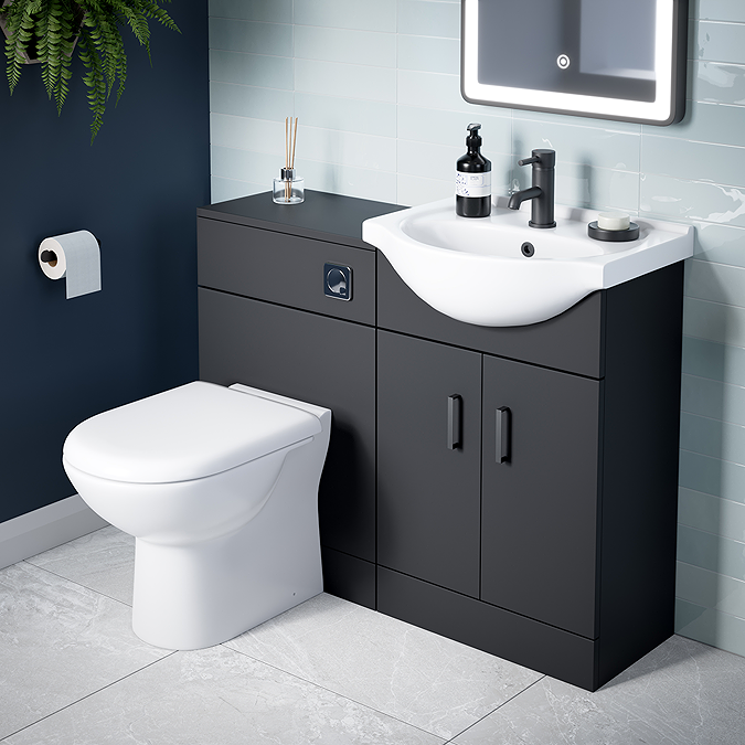 Cove Matt Black WC Unit Only - 500mm Wide x 300mm Deep - Image 3