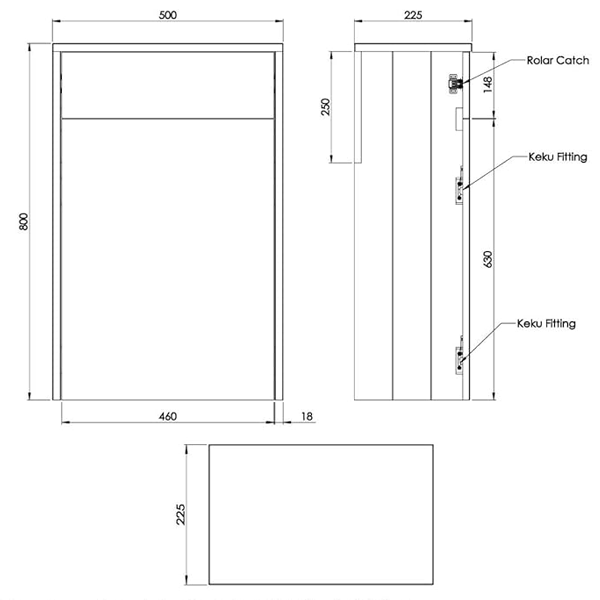 Orchard Dulwich Stone Ivory 500mm Slimline Back to Wall Toilet Unit - Image 5