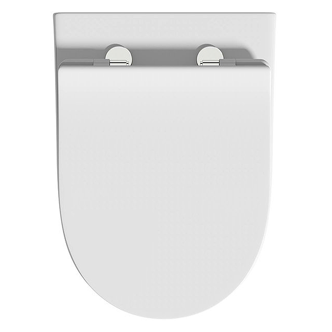 Orchard Derwent Round Rimless Compact Back to Wall Toilet with Soft Close Slim Seat - Image 3