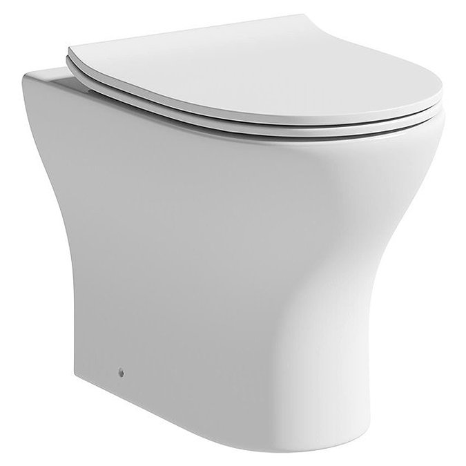 Orchard Derwent Round Rimless Compact Back to Wall Toilet with Soft Close Slim Seat - Image 4