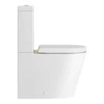Arezzo BTW Close Coupled Toilet with Soft Close Seat (Brushed Brass Flush + Hinges)