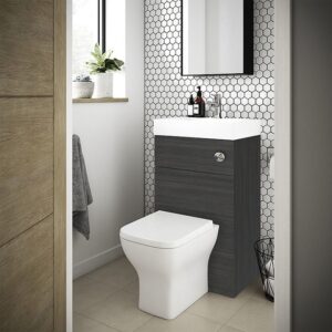 Brooklyn 500mm Hacienda Black 2-In-1 Combined Wash Basin & Toilet