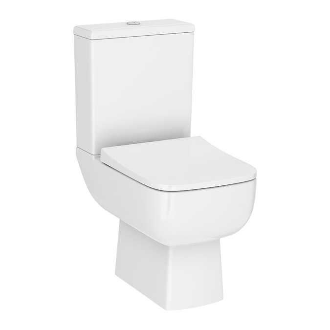 Metro Compact 555mm Rimless Close Coupled Toilet – Soft-Close Seat, Square Design - Image 2