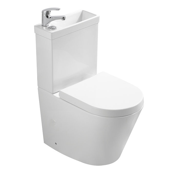 Arezzo Space Saving Combined Two-In-One Wash Basin + Rimless Toilet - Image 2