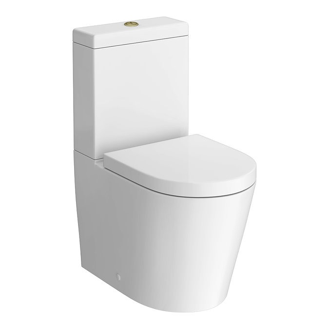Arezzo BTW Close Coupled Toilet with Brushed Brass Douche Kit and Soft Close Seat - Image 3