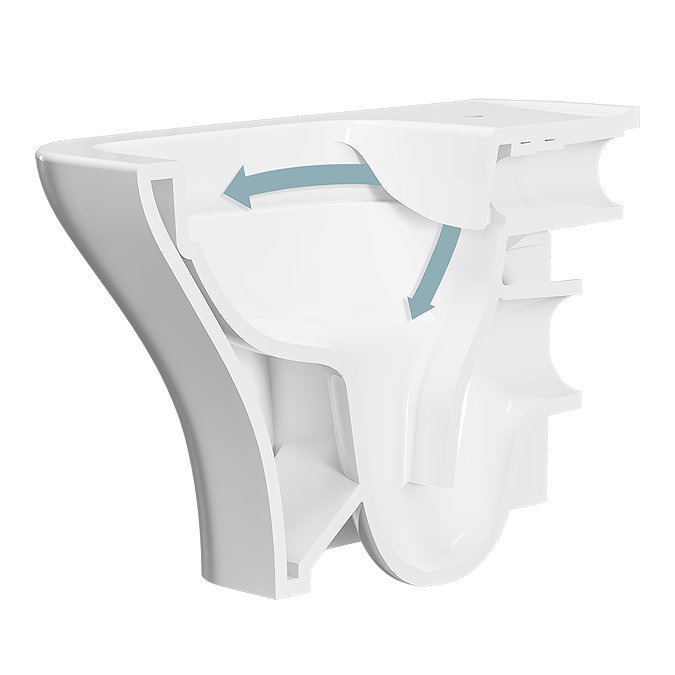 VitrA Evi Square Wall Hung Rimless Toilet with Soft-Close Seat - Image 2