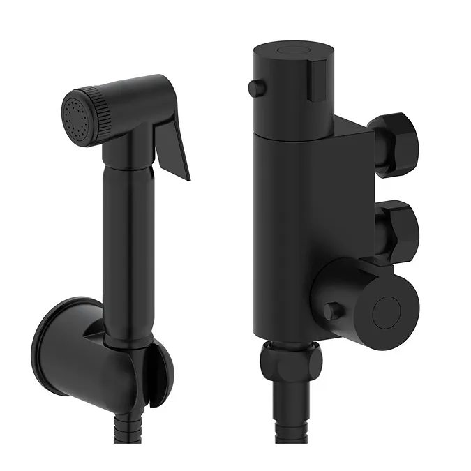Arezzo BTW Close Coupled Toilet with Matt Black Douche Kit and Soft Close Seat - Image 7