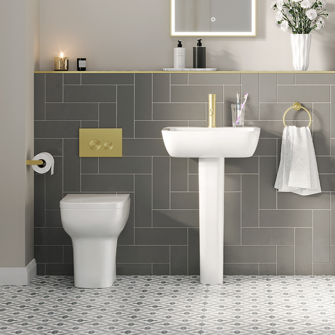 Potenza Comfort Height Back to Wall Rimless Toilet Pan with Soft Close Seat – Gloss White - Image 3