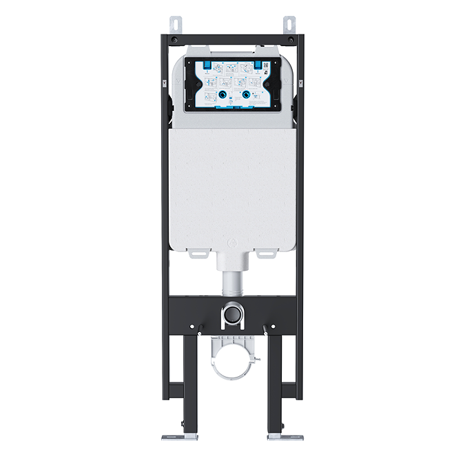 Viva Skylo Ultra Slim Wall Hung Frame With Ultra20 Gloss Chrome Dual Flush Plate - Square Buttons - Image 2
