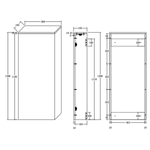Voyage Tall WC Toilet Unit with Concealed Cistern Frame, Wall Hung Pan & Brushed Brass Flush Plate - Cool Grey - Image 3