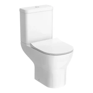Nova Round BTW Rimless Close Coupled Toilet with Soft Close Seat