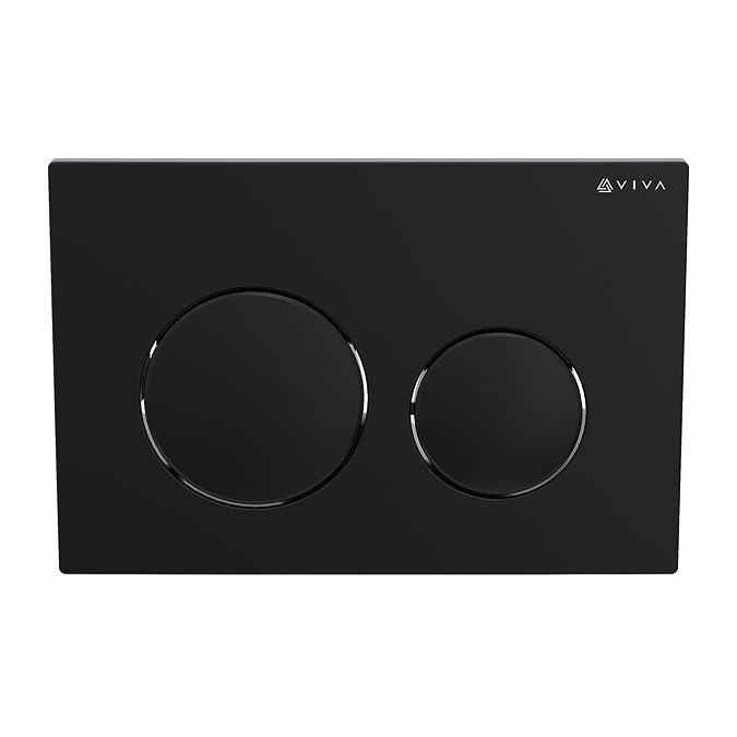 Viva Skylo Ultra Slim Wall Hung Frame With Ultra12 Matt Black Dual Flush Plate - Round Buttons - Image 5