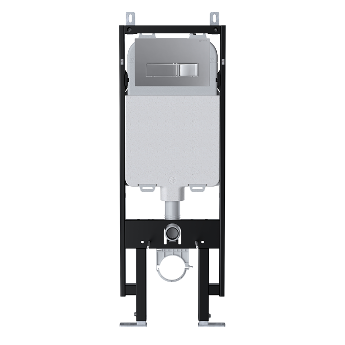 Viva Skylo Ultra Slim Wall Hung Frame With Ultra20 Gloss Chrome Dual Flush Plate - Square Buttons