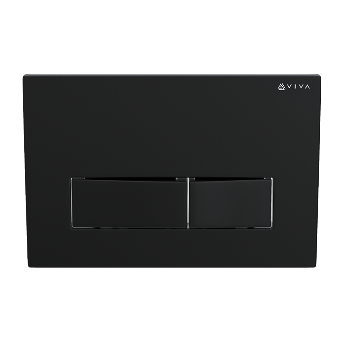 Viva Skylo Ultra Slim Wall Hung Frame With Ultra22 Matt Black Dual Flush Plate - Square Buttons - Image 5